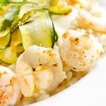 Risotto met courgette, citroen en scampi’s